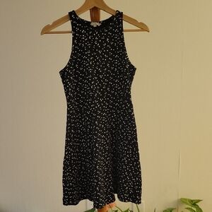 CAbi Black and White Dotted Mini Dress